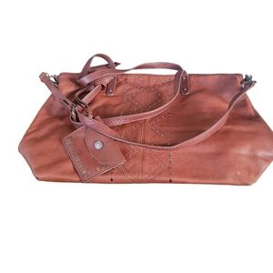 Lucky Brand Brown Leather Dixie Crossbody Tote Hobo Shoulder Bag